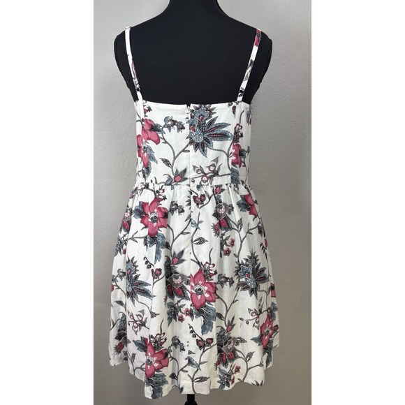 NWT Ann Taylor LOFT Linen Floral Womens Dress Size 4 Sweetheart Resort Vacation - Picture 2 of 8